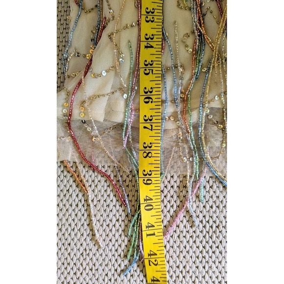 Nasty Gal Dress Size 20 Tassel Beaded Sequin Bling Glam Unique Event Cocktail - Picture 11 of 11